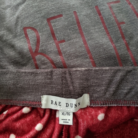 Rae Dunn BELIEVE Plush Velour Long Sleeve Top & Cozy Jogger Pajama Set XL NWT - Picture 6 of 7